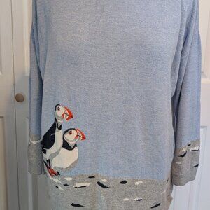 Talbots Puffin sweater, women's 1X, super cute sweater